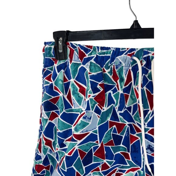 Nautica Men’s Large Board Shorts Abstract Mosaic Print Swim Trunks - Picture 3 of 8